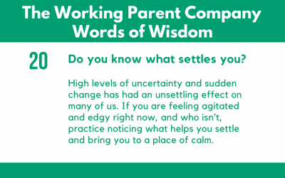 20) Do you know what settles you?